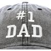 imageDALIX 1 Dad Hat Number One Vintage Cotton Baseball CapBlack