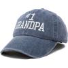 imageDALIX Number 1 Grandpa Gift Hat Vintage Cap Washed CottonWashed Denim Navy Blue