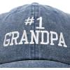 imageDALIX Number 1 Grandpa Gift Hat Vintage Cap Washed CottonWashed Denim Navy Blue