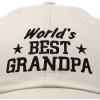imageDALIX Worlds Best Grandpa Dad Hat Grandfather Gift Cotton CapBeige