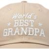 imageDALIX Worlds Best Grandpa Dad Hat Grandfather Gift Cotton CapKhaki