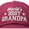 imageDALIX Worlds Best Grandpa Dad Hat Grandfather Gift Cotton CapMaroon