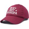 imageDALIX Worlds Best Grandpa Dad Hat Grandfather Gift Cotton CapMaroon