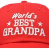 imageDALIX Worlds Best Grandpa Dad Hat Grandfather Gift Cotton CapRed