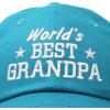 imageDALIX Worlds Best Grandpa Dad Hat Grandfather Gift Cotton CapTeal