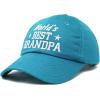 imageDALIX Worlds Best Grandpa Dad Hat Grandfather Gift Cotton CapTeal
