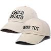 imageFather Son Couch Potato Tater Tot Ball Cap Embroidered HatBeige