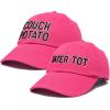 imageFather Son Couch Potato Tater Tot Ball Cap Embroidered HatHot Pink