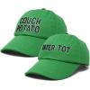 imageFather Son Couch Potato Tater Tot Ball Cap Embroidered HatKelly Green