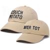 imageFather Son Couch Potato Tater Tot Ball Cap Embroidered HatKhaki