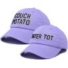imageFather Son Couch Potato Tater Tot Ball Cap Embroidered HatLavender