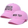 imageFather Son Couch Potato Tater Tot Ball Cap Embroidered HatLight Pink