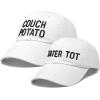 imageFather Son Couch Potato Tater Tot Ball Cap Embroidered HatWhite
