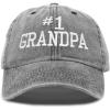 imageDALIX Number 1 Grandpa Gift Hat Vintage Cap Washed CottonWashed Denim Black
