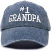 imageDALIX Number 1 Grandpa Gift Hat Vintage Cap Washed CottonWashed Denim Navy Blue