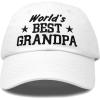 imageDALIX Worlds Best Grandpa Dad Hat Grandfather Gift Cotton CapWhite