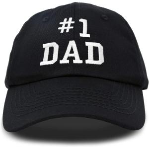 imageDALIX 1 Dad Hat Number One Embroidered Baseball CapBlack