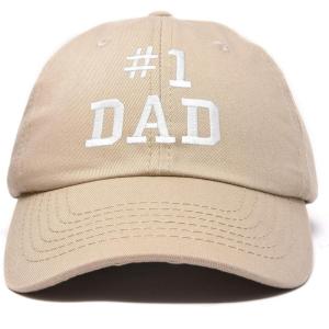 imageDALIX 1 Dad Hat Number One Embroidered Baseball CapKhaki