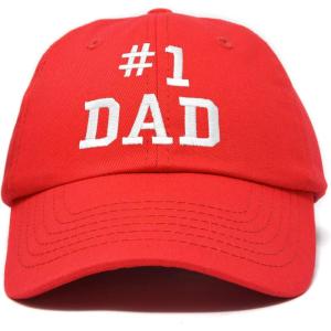 imageDALIX 1 Dad Hat Number One Embroidered Baseball CapRed