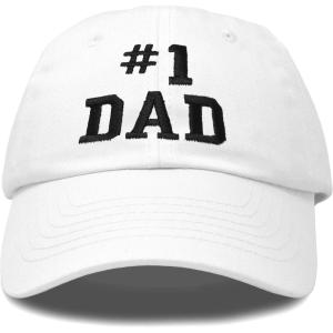 imageDALIX 1 Dad Hat Number One Embroidered Baseball CapWhite