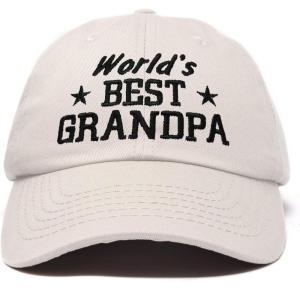 imageDALIX Worlds Best Grandpa Dad Hat Grandfather Gift Cotton CapBeige
