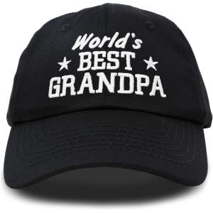 imageDALIX Worlds Best Grandpa Dad Hat Grandfather Gift Cotton CapBlack