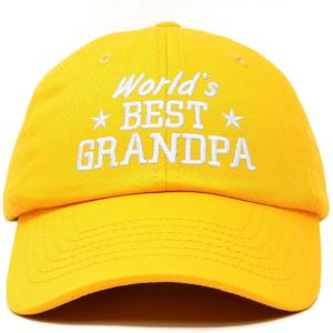 imageDALIX Worlds Best Grandpa Dad Hat Grandfather Gift Cotton CapGold