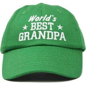imageDALIX Worlds Best Grandpa Dad Hat Grandfather Gift Cotton CapKelly Green