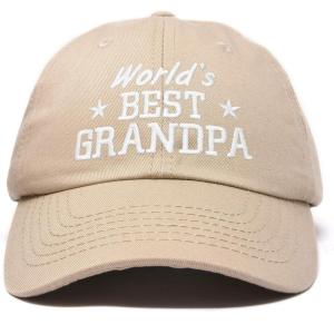imageDALIX Worlds Best Grandpa Dad Hat Grandfather Gift Cotton CapKhaki