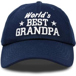 imageDALIX Worlds Best Grandpa Dad Hat Grandfather Gift Cotton CapNavy Blue