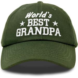 imageDALIX Worlds Best Grandpa Dad Hat Grandfather Gift Cotton CapOlive