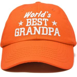 imageDALIX Worlds Best Grandpa Dad Hat Grandfather Gift Cotton CapOrange