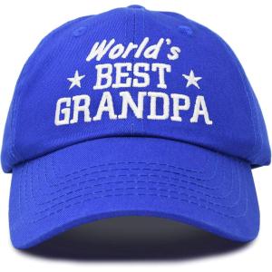 imageDALIX Worlds Best Grandpa Dad Hat Grandfather Gift Cotton CapRoyal Blue