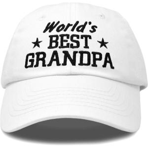 imageDALIX Worlds Best Grandpa Dad Hat Grandfather Gift Cotton CapWhite