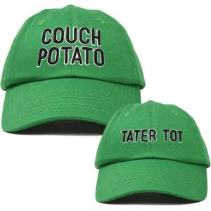 imageFather Son Couch Potato Tater Tot Ball Cap Embroidered HatKelly Green