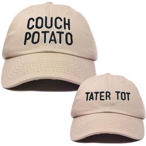 imageFather Son Couch Potato Tater Tot Ball Cap Embroidered HatKhaki