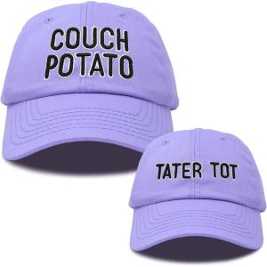 imageFather Son Couch Potato Tater Tot Ball Cap Embroidered HatLavender