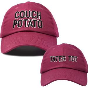 imageFather Son Couch Potato Tater Tot Ball Cap Embroidered HatMaroon