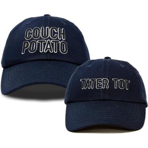 imageFather Son Couch Potato Tater Tot Ball Cap Embroidered HatNavy Blue