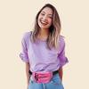 imageDALIX 3 Pocket Fanny Pack Black Maroon Royal BlueHot Pink
