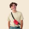 imageDALIX 3 Pocket Fanny Pack Black Maroon Royal BlueRed