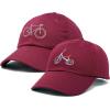 imageDALIX Father Son Bicycle Tricycle Matching Ball Cap Embroidered Hat SetMaroon