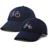 imageDALIX Father Son Bicycle Tricycle Matching Ball Cap Embroidered Hat SetNavy Blue