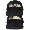 imageDALIX Matching Grandma and Grandpa Ball Cap Embroidered Hat SetBlack