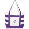 imageDALIX Monogrammed Beach Bag and Totes for Women Personalized Gifts Purple A  ZF