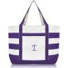 imageDALIX Monogrammed Beach Bag and Totes for Women Personalized Gifts Purple A  ZI