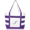 imageDALIX Monogrammed Beach Bag and Totes for Women Personalized Gifts Purple A  ZJ