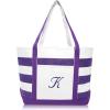imageDALIX Monogrammed Beach Bag and Totes for Women Personalized Gifts Purple A  ZK