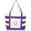 imageDALIX Monogrammed Beach Bag and Totes for Women Personalized Gifts Purple A  ZQ