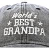 imageDALIX Worlds Best Grandpa Hat Vintage Cap Gift Washed CottonWashed Denim Black
